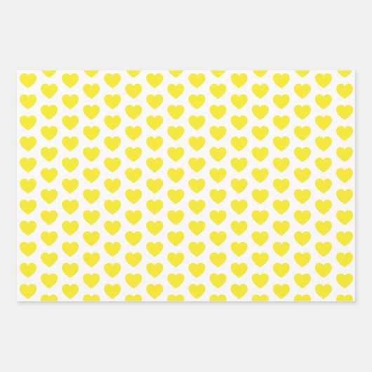 Geel en wit hart inpakpapier vel (Voorkant 3)