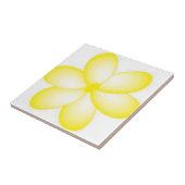 Geel en wit Hawaiian Plumeria Tile Tegeltje (Zijkant)
