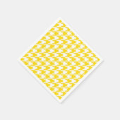 Geel en wit Houndstooth Check Servet (Hoek)