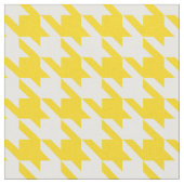 Geel en wit Houndstooth Check Stof (Close Up)