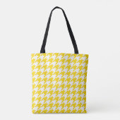 Geel en wit Houndstooth Check Tote Bag (Achterkant)