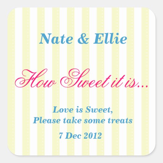 Geel en wit 'How Sweet it is' Sticker (Voorkant)