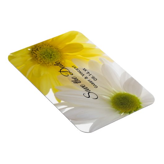 Geel en wit huwelijk sparen de Datum Magneet (Rechterzijde)