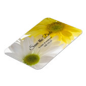 Geel en wit huwelijk sparen de Datum Magneet (Linkerzijde)