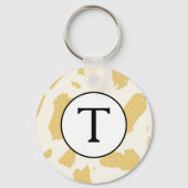 Geel en wit Initiaal Sleutelhanger (Voorkant)