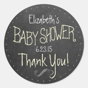 Geel en wit karton Kijk naar Baby shower Favor Ronde Sticker