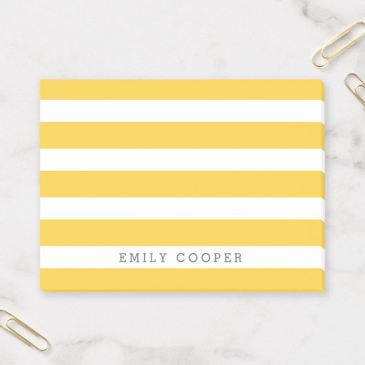 Geel en Wit Klassieke Strepen Monogram Post-it® Notes