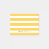 Geel en Wit Klassieke Strepen Monogram Post-it® Notes (Voorkant)