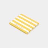 Geel en Wit Klassieke Strepen Monogram Post-it® Notes (Schuin)