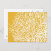 Geel en wit koraal briefkaart (Voorkant / Achterkant)