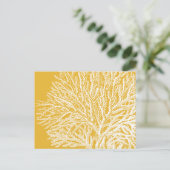 Geel en wit koraal briefkaart (Staand voorkant)