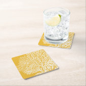 Geel en wit koraal kartonnen onderzetters (Insitu)