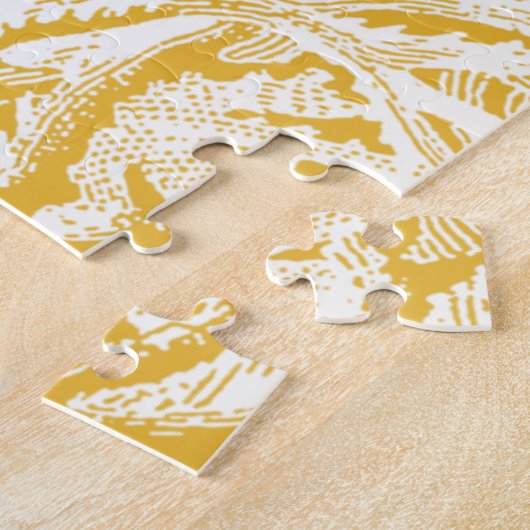 Geel en wit koraal legpuzzel (Zijkant)