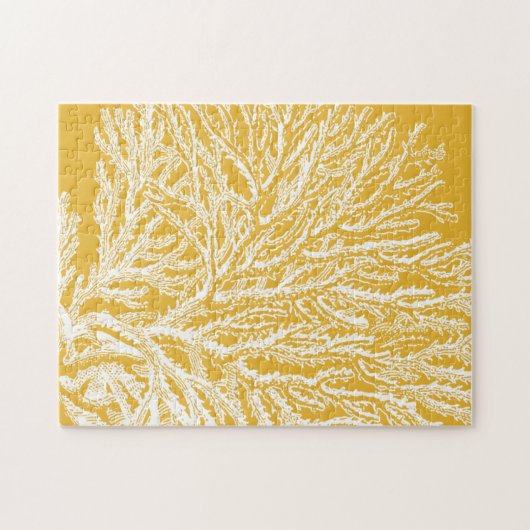 Geel en wit koraal legpuzzel (Horizontaal)