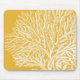 Geel en wit koraal muismat