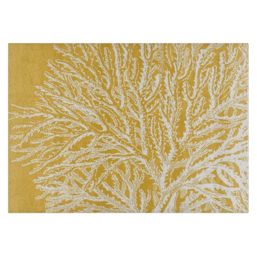 Geel en wit koraal snijplank (Voorkant)