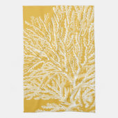 Geel en wit koraal theedoek (Verticaal)