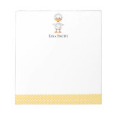 Geel en wit kutsnuffelend, gepersonaliseerd notitieblok (Voorkant)