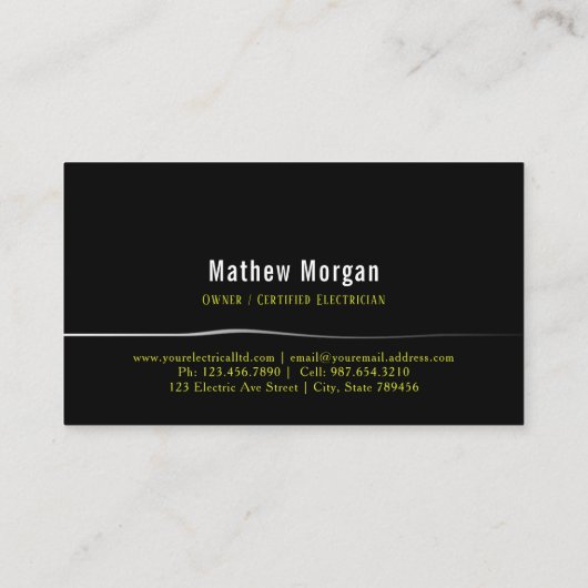 geel en wit lampglas logo ontwerp visitekaartje (Achterkant)