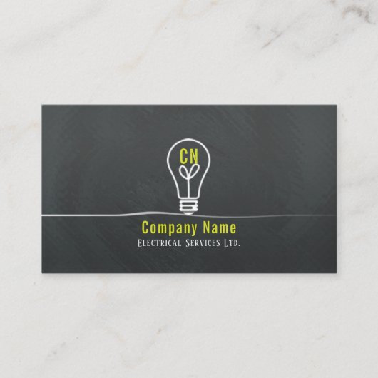 geel en wit lampglas logo ontwerp visitekaartje (Voorkant)