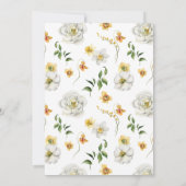 Geel en wit lente bloemig Baby shower Kaart (Achterkant)