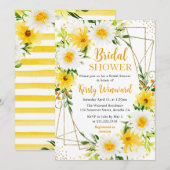 Geel en wit Lijst Vrijgezellenfeest Kaart (Voorkant / Achterkant)