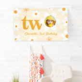 geel en wit madeliefje tweede verjaardag foto meis spandoek (Insitu)