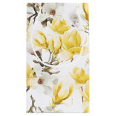 Geel en wit Magnolia Blossom Waterverf Patroon Klein Cadeauzakje (Achterkant)
