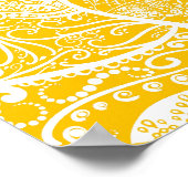 Geel en wit Mandala - Loergann in Honey Poster (Hoek)