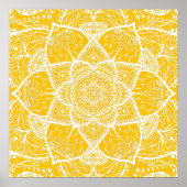 Geel en wit Mandala - Loergann in Honey Poster (Voorkant)