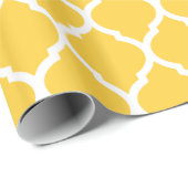 Geel en wit Marokkaans Quatrefoil Cadeaupapier (Rol Hoek)