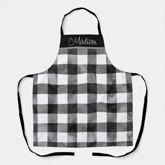 Geel en wit met Waterverf geplakt Schort (Voorkant)