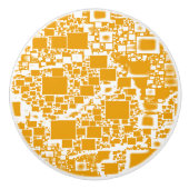 Geel en wit mini-teelontwerp keramische knop (Voorkant)