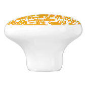 Geel en wit mini-teelontwerp keramische knop (Zijkant)