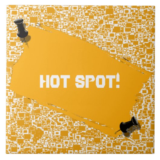 Geel en wit mini-teelontwerp tegeltje (Voorkant)