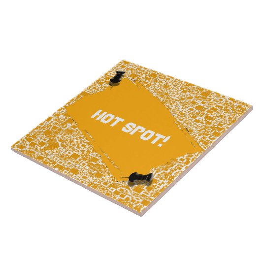 Geel en wit mini-teelontwerp tegeltje (Zijkant)