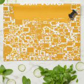 Geel en wit mini-teelontwerp theedoek (Gevouwen)