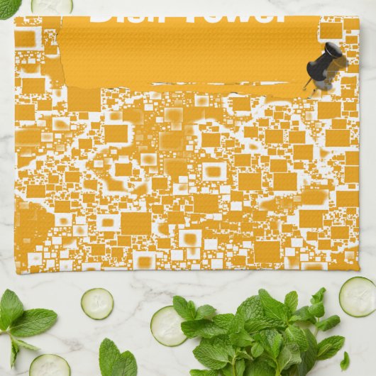 Geel en wit mini-teelontwerp theedoek (Gevouwen)