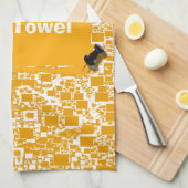 Geel en wit mini-teelontwerp theedoek (Quarter Fold)