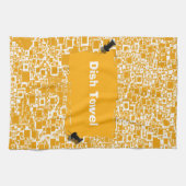 Geel en wit mini-teelontwerp theedoek (Horizontaal)