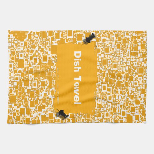 Geel en wit mini-teelontwerp theedoek (Horizontaal)