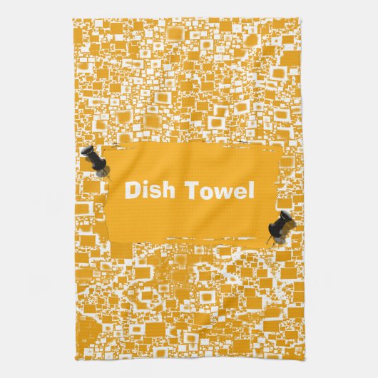 Geel en wit mini-teelontwerp theedoek (Verticaal)