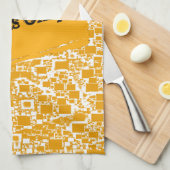 Geel en wit mini-teelontwerp theedoek (Quarter Fold)