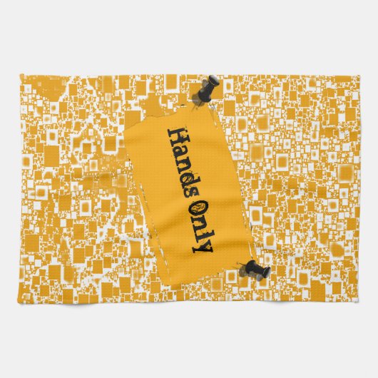 Geel en wit mini-teelontwerp theedoek (Horizontaal)