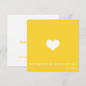 Geel en wit minimalistisch sparen de Kaart van de (Voorkant / Achterkant)