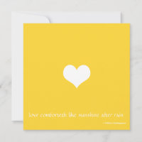 Geel en wit minimalistisch sparen de Kaart van de 