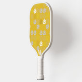 Geel en wit Modern Monogram Pickleball Paddle (Links)