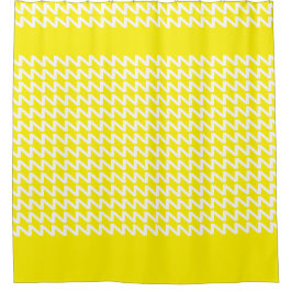 Geel en wit Modern Sharp Waves Douchegordijn