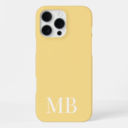 Geel en wit monogram Naam initialen iPhone Hoesje (Achterkant)