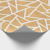 Geel en wit mozaïekpatroon cadeaupapier (Hoek)